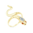 thumbnail image 2 of AFFY Simulated Citrine & CZ Snake Womens Band 14k Yellow Gold Over 925 Sterling Silver, 2 of 4