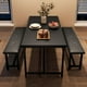thumbnail image 3 of Yeshouse Mesa de comedor para 4, mesa de cocina con 2 bancos tapiz, cocina de madera comedor, para un pequeño espacio, apartamento, casa, cena, 3 of 8