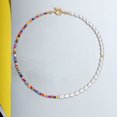 thumbnail image 1 of Opolski Collier Perles Colorées Fausses Perles Femmes Fait Main Style Bohème Collier Ras du Cou pour Mariage, 1 of 6