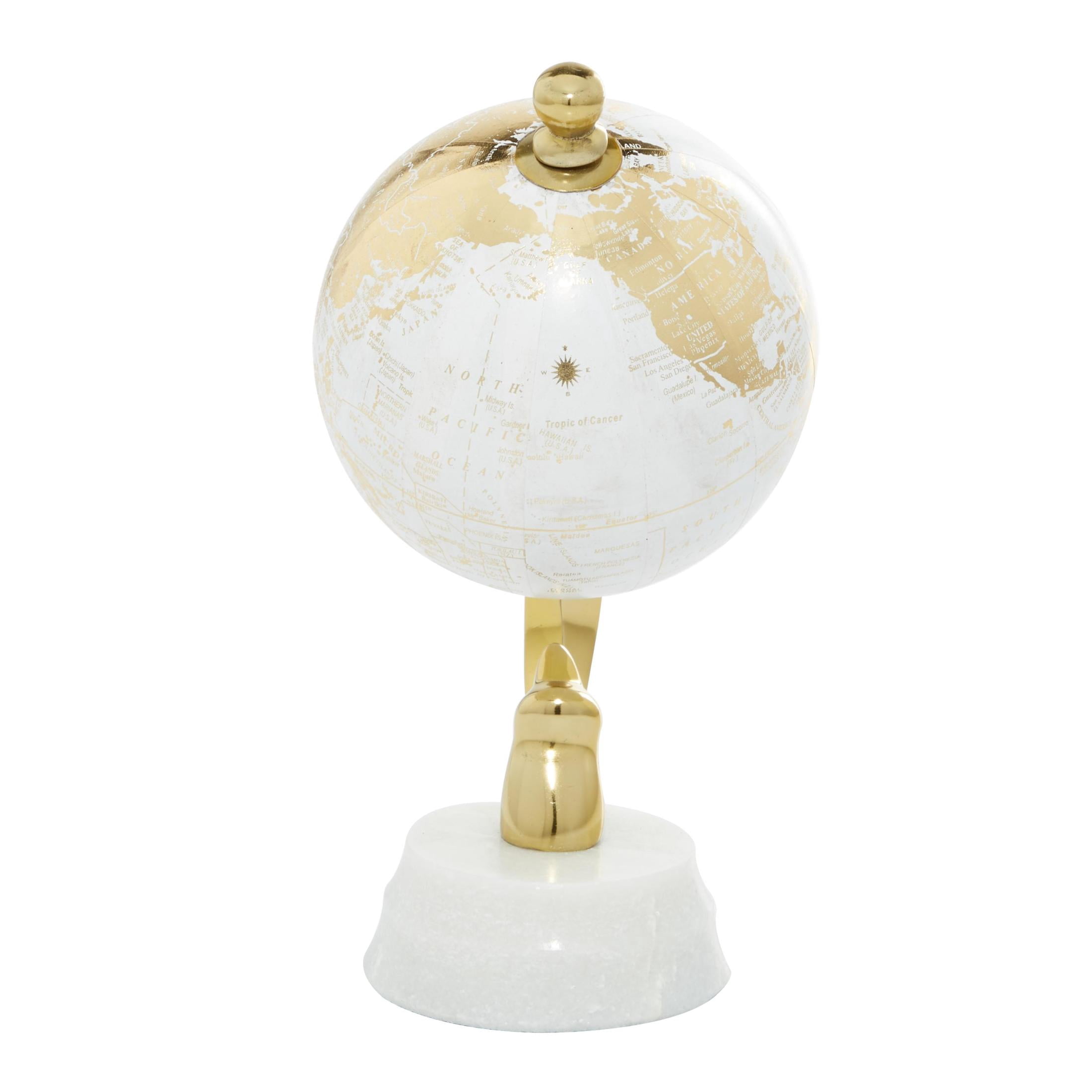 DecMode 5" Gold Globe with Marble Base