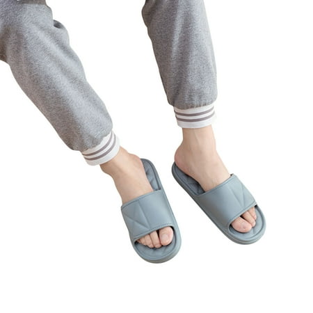 

HAOTAGS Four Season House Slippers for Couples Breathable Indoor Slippers Open Toe Home Shoes Gray Size 10