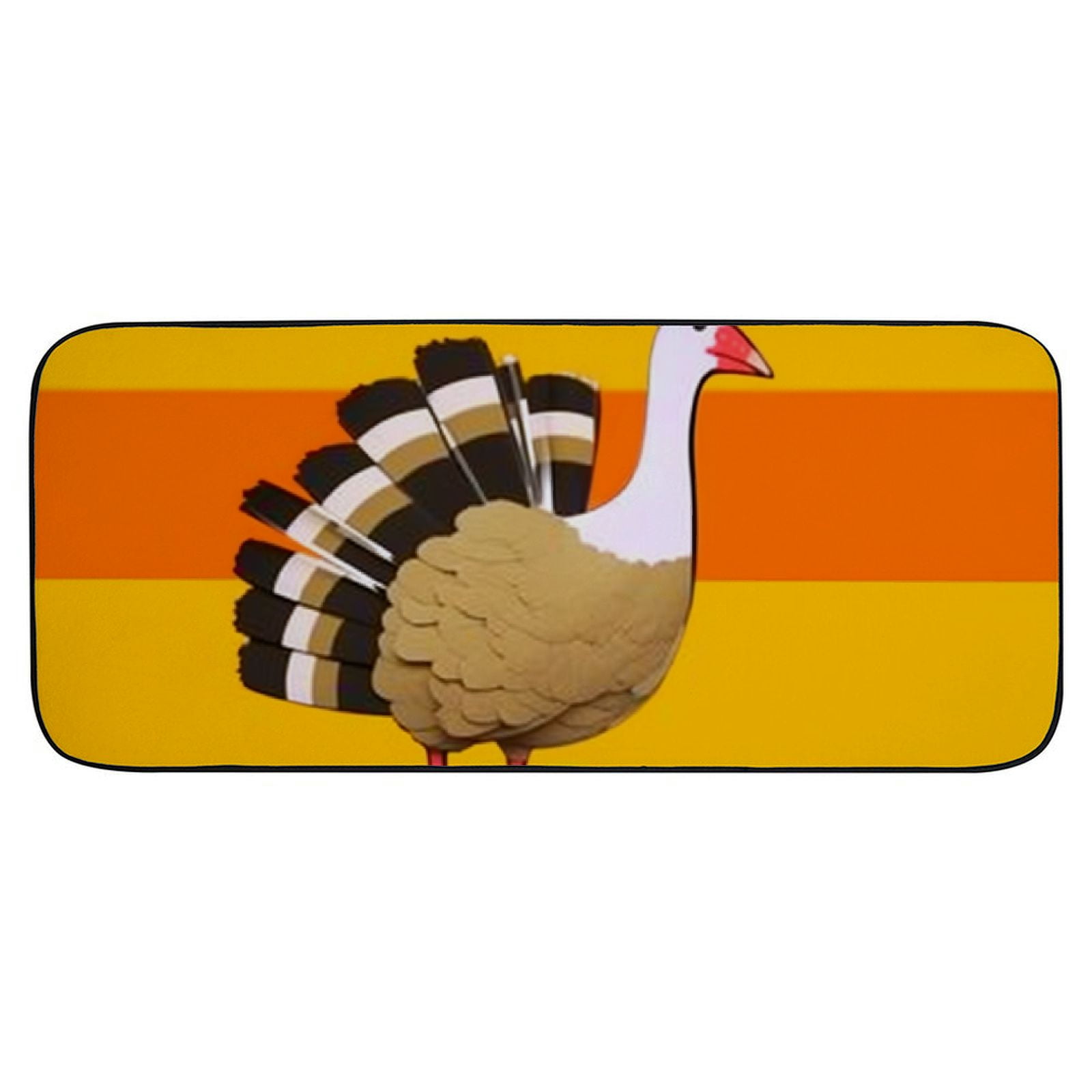 Qinduosi Mats, Fall Thanksgiving Doormat, Front Back Mat Rubber Backing, Non Slip, Indoor &amp; Outdoor, Waterproof, for Entry, Patio, Busy Areas, Turkey 19.68*47.24 in
