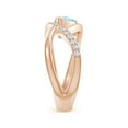 thumbnail image 3 of ANGARA Natural Criss Cross Pear Shaped Aquamarine Ring with Diamond Accents in 14K Rose Gold for Women (Size-7x5mm) | March Birthstone, Anniversary, Jewelry Gift for Women | Natural Aquamarine Ring, 3 of 9