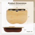 thumbnail image 5 of Lap Desk with Pillow Cushion, Portable Bamboo Laptop Stand with Slot for Tablet / Phone, Lightweight Laptop Desk Tray, Computer Bed Table for Home Travel, Support up to 14" Laptops, 5 of 6