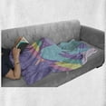 thumbnail image 5 of Unicorn Soft Flannel Fleece Throw Blanket, Pony Rainbow Dreamy Color Nursery Theme, Cozy Plush for Indoor and Outdoor Use, 50" x 70", Lavender Blue Multicolor, by Ambesonne, 5 of 5