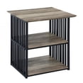 thumbnail image 3 of Benjara Nori 23" NightStand- 2 Shelves- Metal Base- MDF- Antique Oak & Black, 3 of 6
