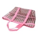 thumbnail image 1 of Bolso de malla tipo hobo para la playa, bolso tote a rayas para la compra, viajes, picnic, oficina o gimnasio. Verde rosa, 1 of 9