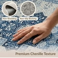 thumbnail image 6 of ODIKA 2'x3' Washable Doormat Farmhouse Abstract Geometric Bordered Mosaic Contemporary Navy for Entryway, Kitchen, Laundry Room, Non-Slip, Low Pile, 6 of 7