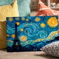 thumbnail image 5 of Van Gogh Starry Night Eiffel Tower Canvas Wall Art (Artistic Parisian Tone) Ready to Hang for Living Room, 5 of 8