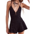 thumbnail image 2 of Womens Denim Jumpsuit Shorts Overall Loose Fit Casual Romper Streetwear Summer One-Piece Outfit Black S, 2 of 7