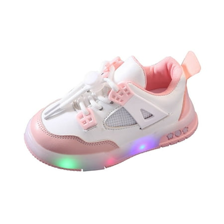 eileial Girls Sneakers Lace up Sparkle Walking Shoes Kids for School Daily Sports Pink 4-4.5 Years
