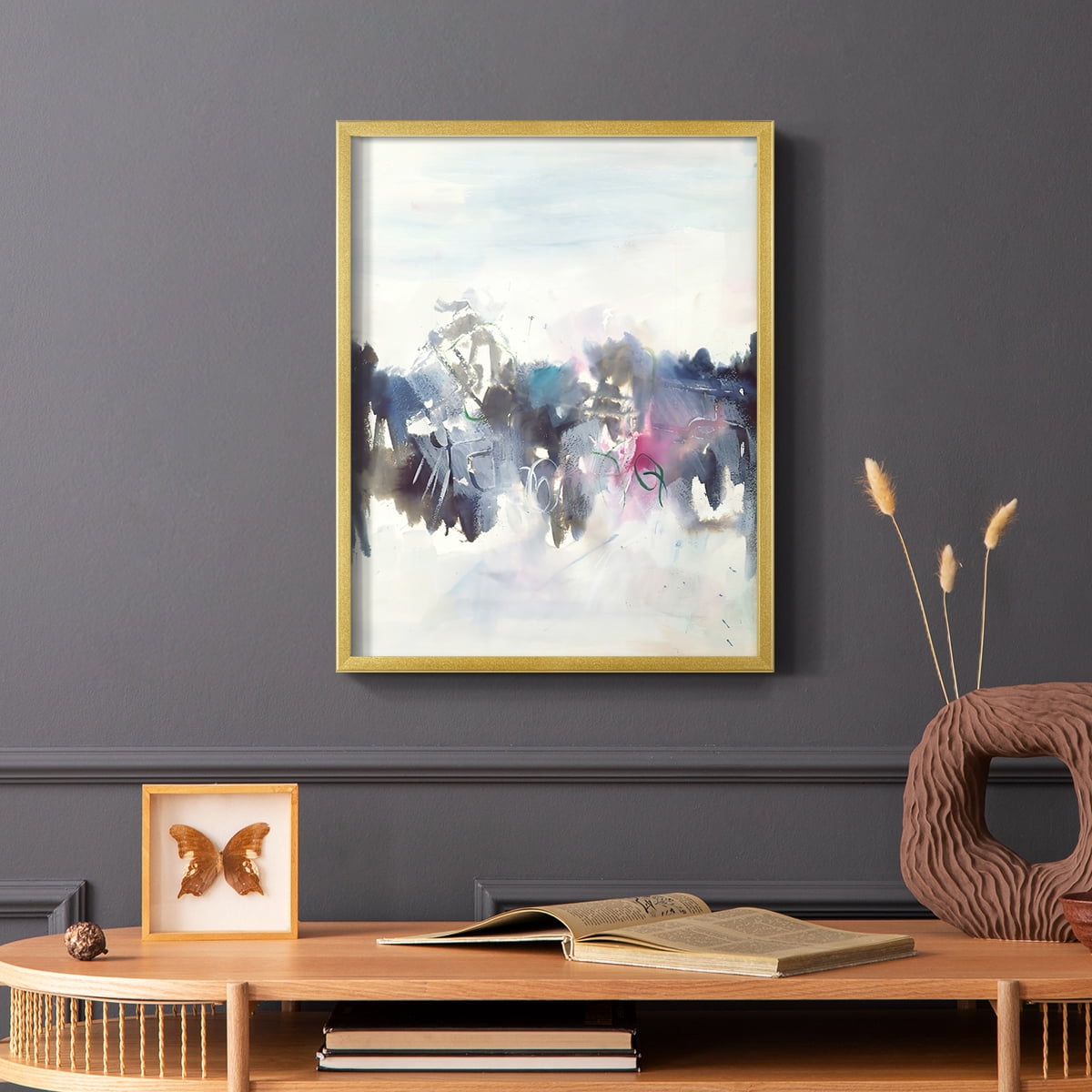 Birds II Framed Print in Gold Solid Wood Framed Print No Nail Hanging