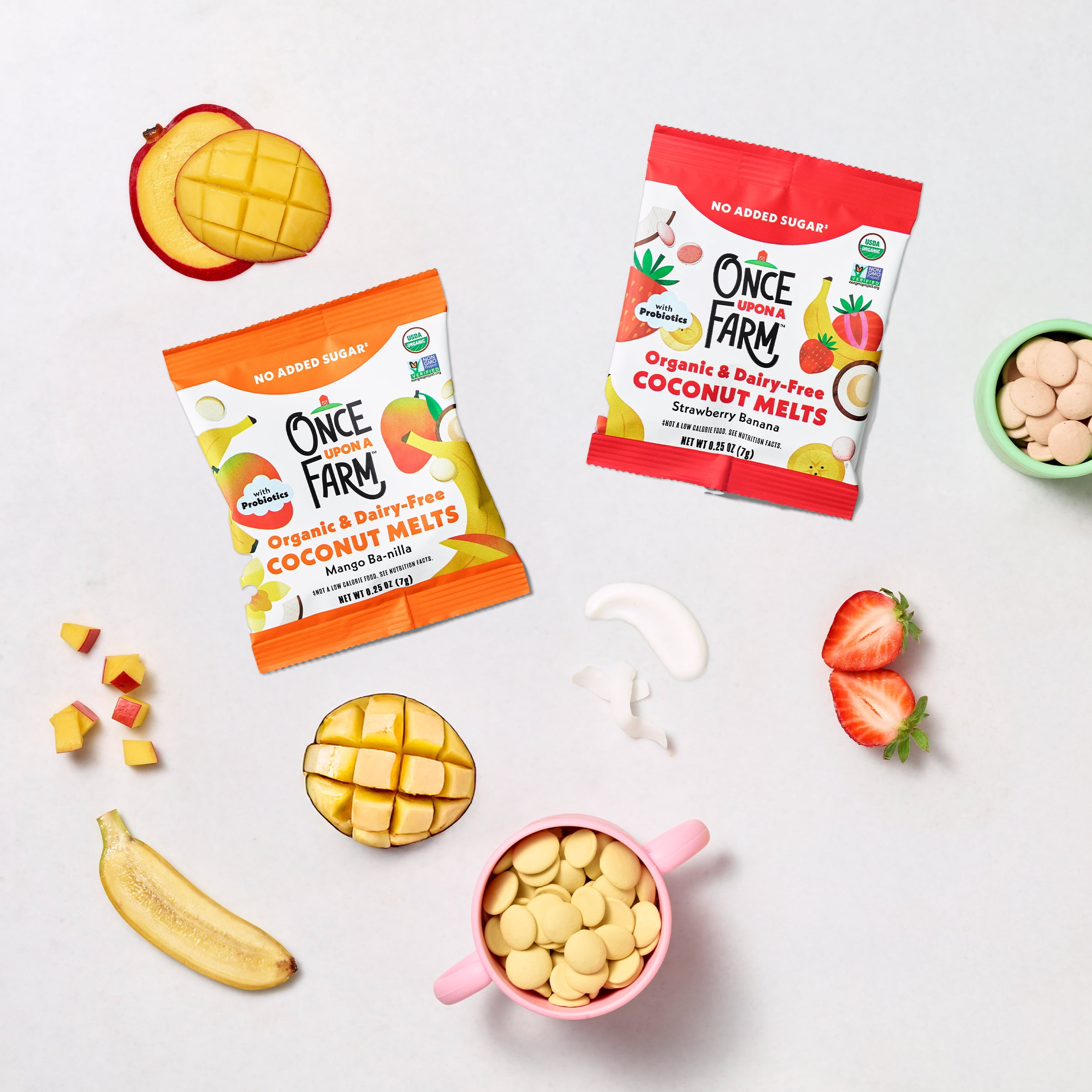 Once Upon a Farm Organic Coconut Melts, Single Serve Variety Pack, 1oz Bag (10ct)