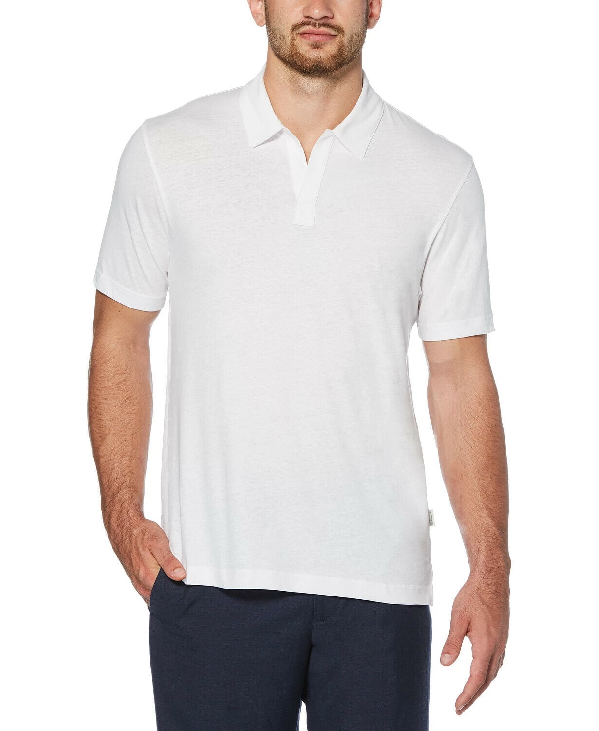 Cubavera Mens Polo Shirt Bright Large No-Button Front White L - Walmart.com