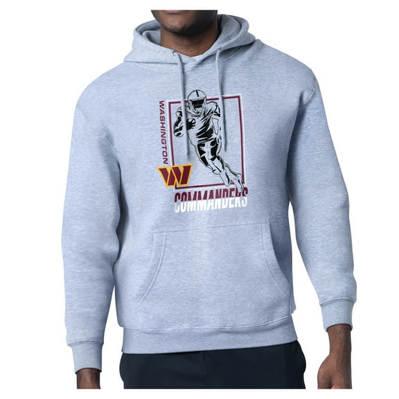 Men's Starter Heather Gray Washington Commanders Player Grid Pullover Hoodie