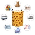 thumbnail image 4 of Sikiie Vintage Leopard Print Sunflower Print Round Dirty Clothes Basket, Waterproof Standing Foldable Storage Basket, for Laundry Room, Bedroom, Bathroom Storage-Small, 4 of 6