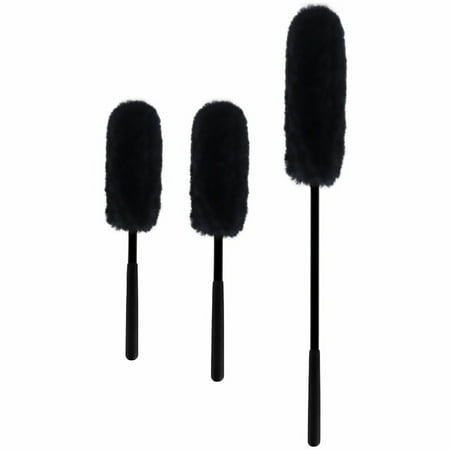 

3Pcs Car Wheel Rim Cleaning Brush Wheel Woollies Brush Stick Tool (Black)