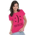 thumbnail image 4 of You Decide Happy Sad Emoticon Cute Womens Fitted Plus Size Graphic Tee Brisco Brands 2X, 4 of 5