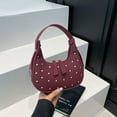 thumbnail image 5 of SPEKSEE Women’s Y2k Retro PU Hobo Bag, Chic Studded Top Handle Handbag, Trendy Underarm Brown Fall Purse for Work Travel, 5 of 7