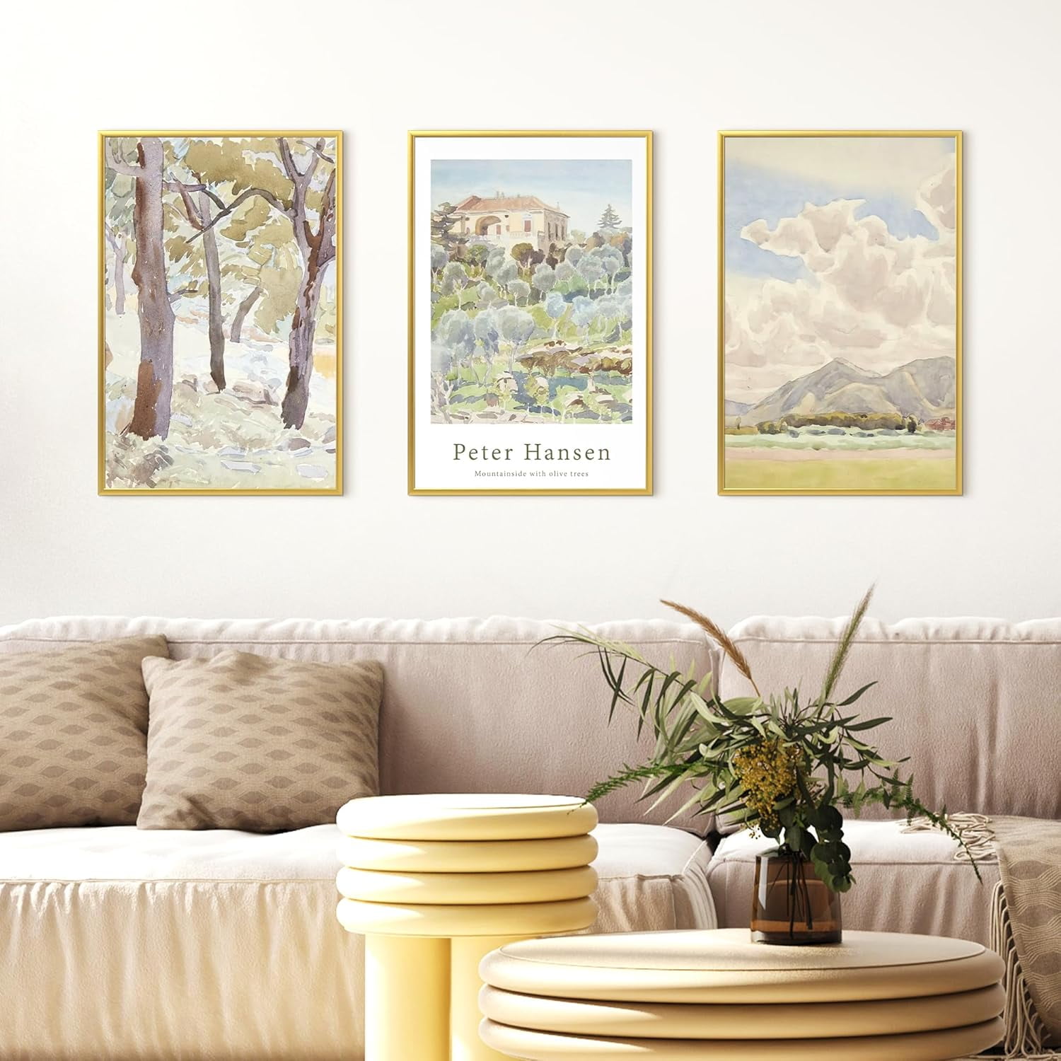 KAIWIN 3 Pack Poster Frames 16x24 Plastic Picture Frame for Horizontal and Vertical Wall Mounting,Gold