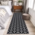 thumbnail image 6 of Minimalist Art Kitchen Runner Rug 2x6 Washable Runners for Hallway Non Slip Boho Abstract Floral Lattice Black Large Area Rug Indoor Floor Carpet for Bathroom Laundry Entryway Bedroom Living Room, 6 of 9
