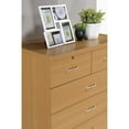 thumbnail image 4 of Hodedah 7 Drawer Wooden Jumbo Dresser Chest with 2 Top Locks, Beech, 4 of 5