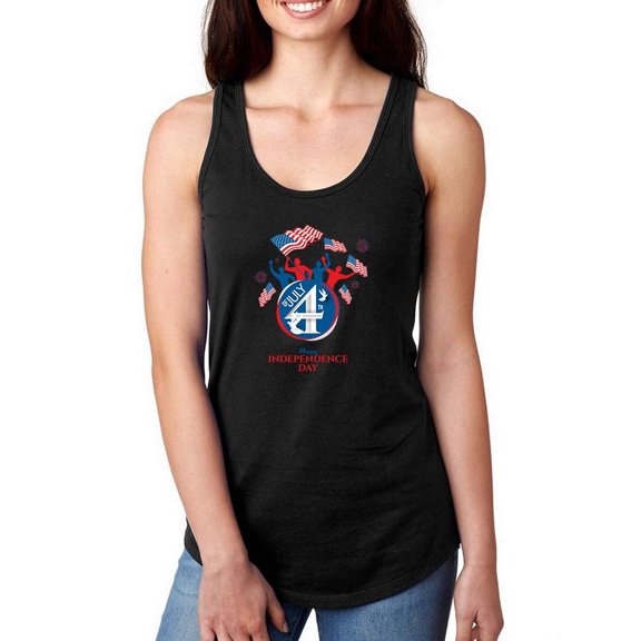 July  4Th Independence Racerback Tank Women -Image by Shutterstock, Female Medium