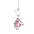 thumbnail image 3 of Clara Pucci 14K White Solid Hypoallergenic Gold 2Ct Pink Zircon Round Brilliant Cut Solitaire Designer Necklace Pendant For April, 3 of 6