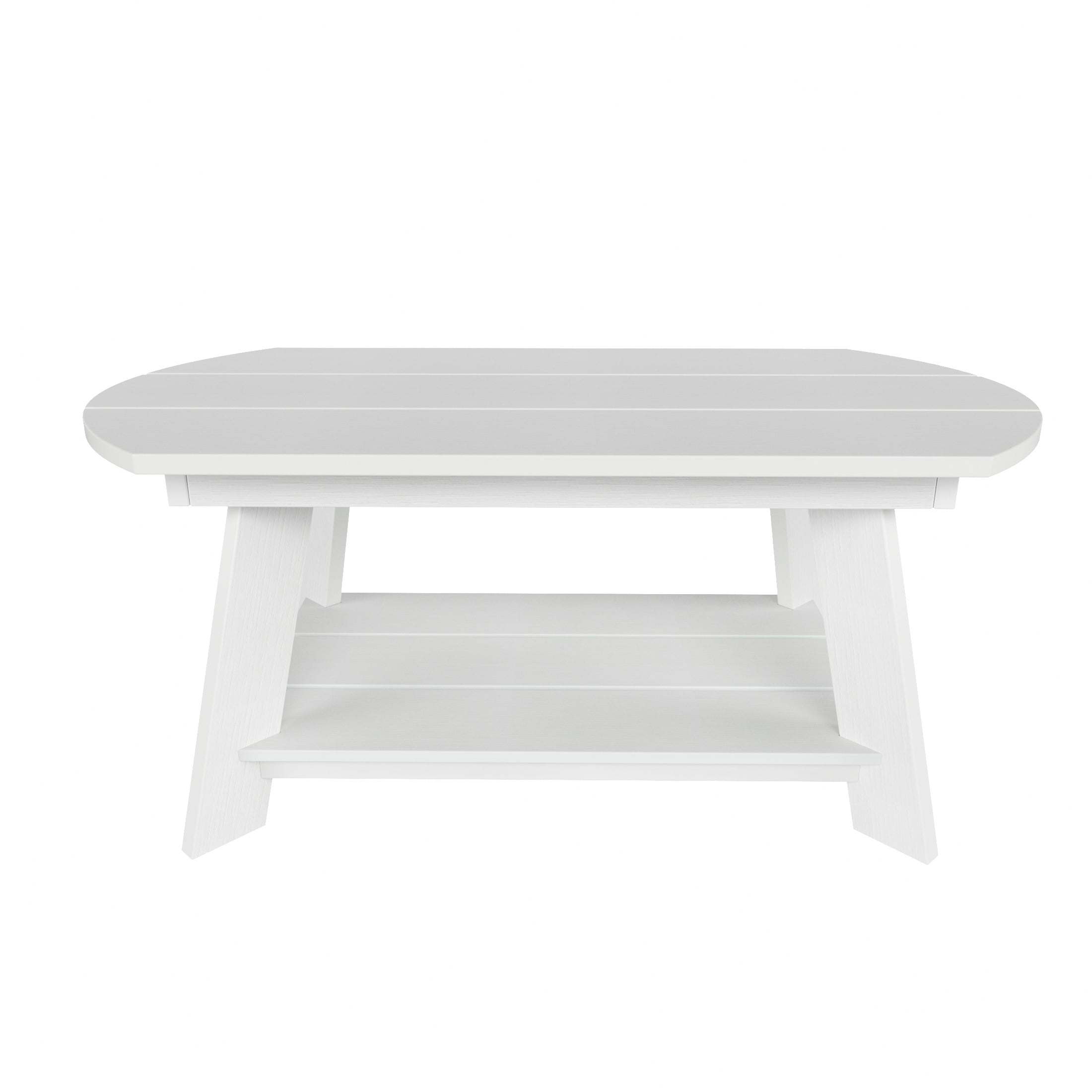 WestinTrends Tuscany Outdoor Coffee Table, Real Wood Like All Weather HIPS 2 Tier Patio Adirondack Coffee Table, White