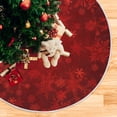 thumbnail image 5 of FMSHPON Christmas Snowflakes Red Xmas Christmas Tree Skirt Stand Mat for Holiday Party Decoration Indoor Outdoor 36 inches, 5 of 6