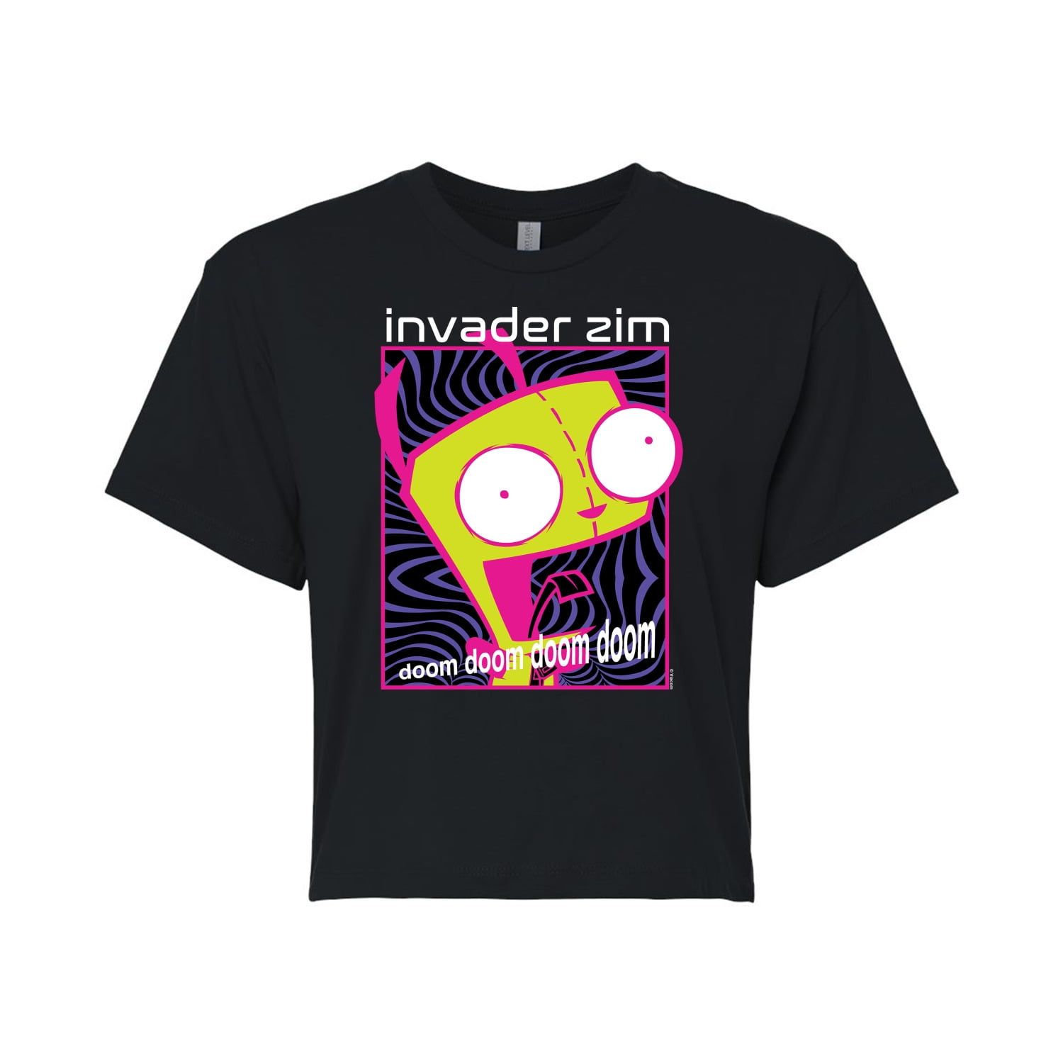 Invader ZIM GIR Doom Doom Doom Juniors Cropped Cotton Blend T