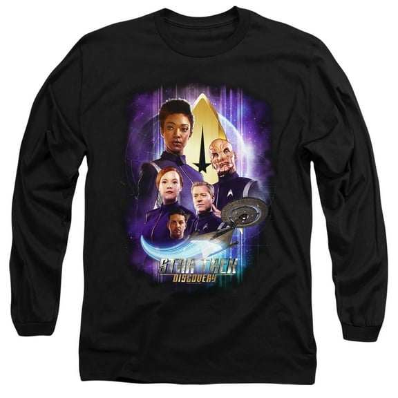 Star Trek Discovery Discoverys Finest Long Sleeve Adult 18/1 T-Shirt Black