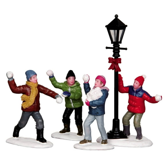 Lemax Lemax Village Collection Snowball Fight, Set Of 4 #32133 Figurine
