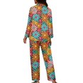 thumbnail image 2 of Renewold 2PCS Loose Button Nightwear Sleepwear for Women Size XS Hippie Flowers Casual Home Life Wear Outfits Tops Soft Scoop Neck Athletic Clothing Set, 2 of 6