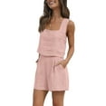 thumbnail image 2 of Wassery Women's Summer 2-Piece Outfit Set, S, Pink, 2 of 5
