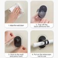 thumbnail image 2 of 2 uds ganchos adhesivos abrazadera de suspensión pegajosa fácil para baño de cocina (negro), 2 of 5