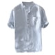 thumbnail image 1 of Camisas Para Hombre Manga Larga Negra Button Stmagen Pocket Short Men's Cotton Men's Button Men's Short Men's Button Men's Block's Short Men's Cotton Men's Blose (Blue, 3XL), 1 of 7