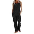 thumbnail image 2 of Pounoo Linen Outfits for Women Sleeveless Top And Drawstring Pants Two Piece Sets Soft Daily Style Lightweight Breathable Relaxed-Fit Outfits Gift, 2 of 6