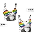 thumbnail image 5 of Picia Panda with Sun glasses Sports Bra for Women,Padded Strappy Sports Bras Medium Support Yoga Bra with Removable Cups,Running Yoga Bra-Large, 5 of 9
