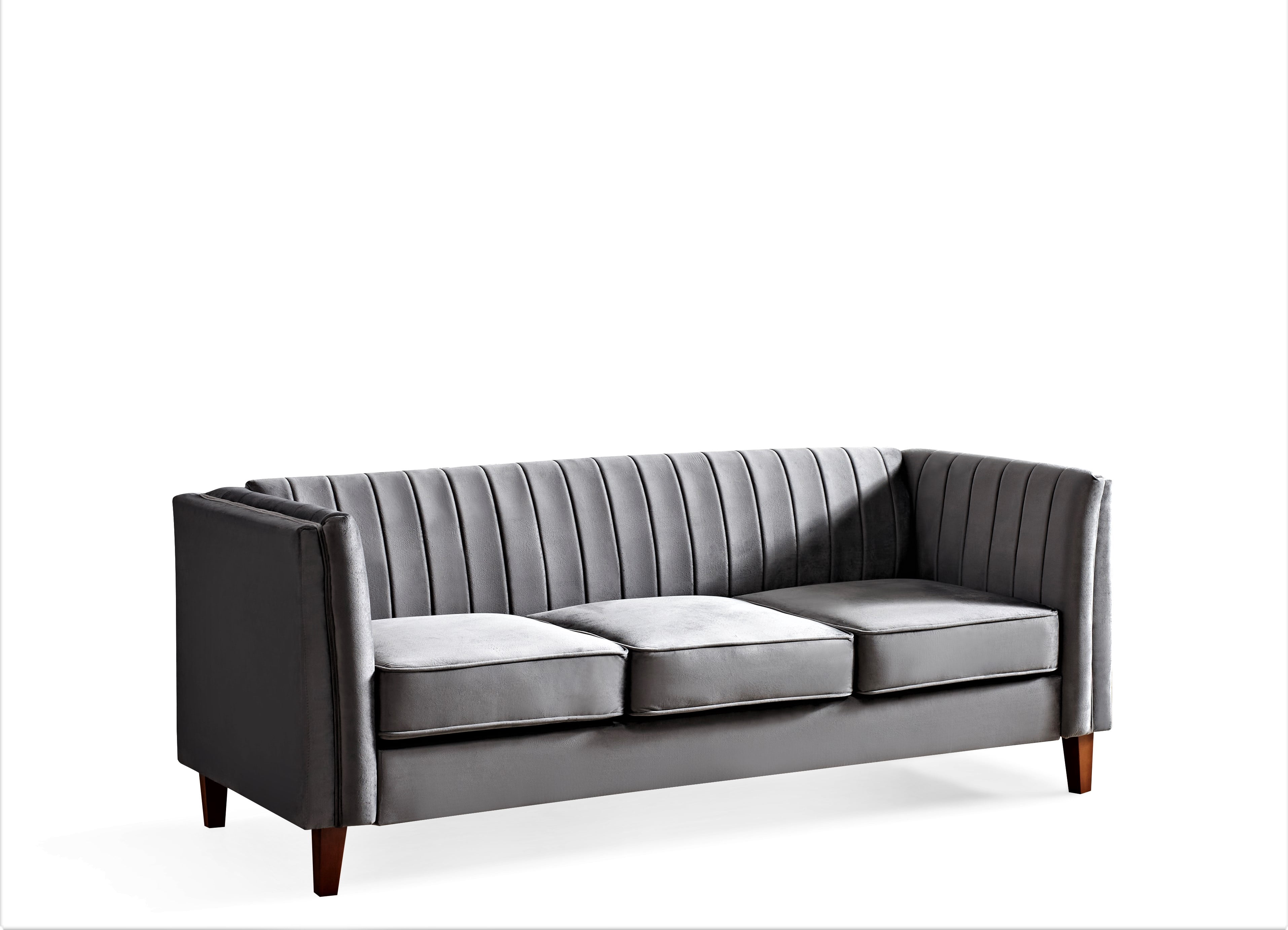 Uspridefurniture Plainfield Line Tufted Square Velvet Sofa,Gary