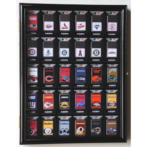 30 Zippo Briquet Display Étui Support Mural -Noir pour Affichage dans Boîte de Vente au Détail