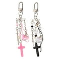 thumbnail image 5 of GOOHOCHY Cute Heart Cross Keychain Made of Durable Alloy for Decor with Assorted Colors 2 Pieces, 5 of 8