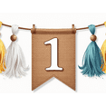 thumbnail image 4 of LUUFILx Number One Burlap Tassel Bunting Banner for Baby's First Birthday Party Background Decoration Backdrop Cake Smash Party Supplies Decors, 4 of 8