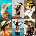 thumbnail image 7 of Sun Hats for Women Wide Brim Summer Beach Hats for Women Foldable Travel Straw UV Protection, 7 of 7