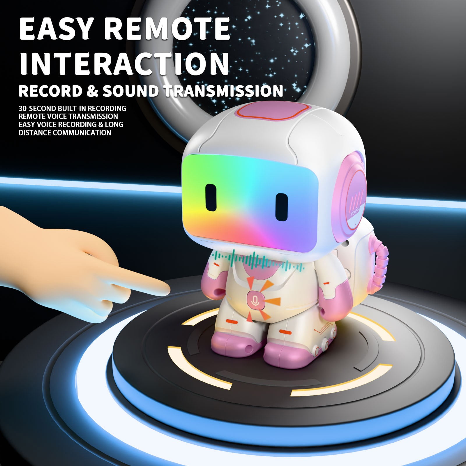 Uutvery Remote Control Intelligent Programming Robot, Electronic Pet Touch Sensor Light-Changing Interactive Toy Gift, 6.3x3.94x3.54 inches