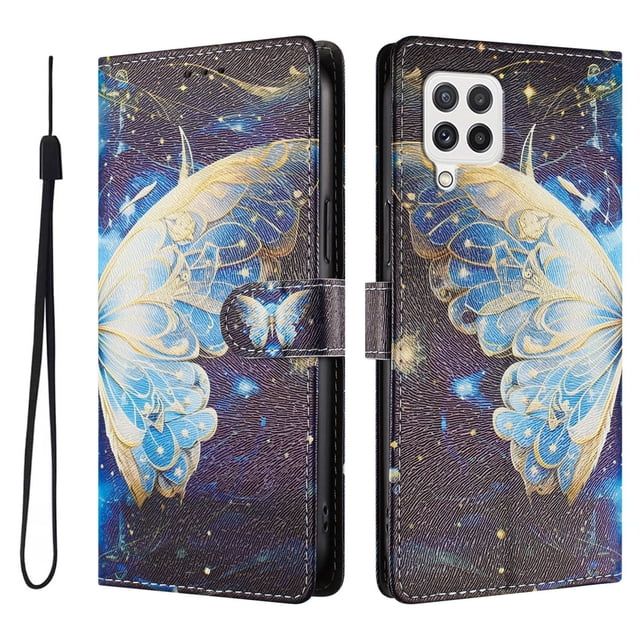FOXDOCK Funda Tipo Cartera para Samsung Galaxy A22 4G con Soporte y Correa – Diseño de Patrones Lindos
