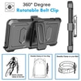 thumbnail image 6 of Ebizware for Motorola Edge 2025 Case with Holster Belt Clip, Military Grade Drop Protection Heavy Duty Shockproof Protective Rugged Cell Phone Case Kickstand Cover for Motorola Edge 2025 - Black, 6 of 9