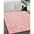 thumbnail image 3 of Ahgly Company Machine Washable Indoor Round Transitional Pastel Red Pink Area Rugs, 5' Round, 3 of 7