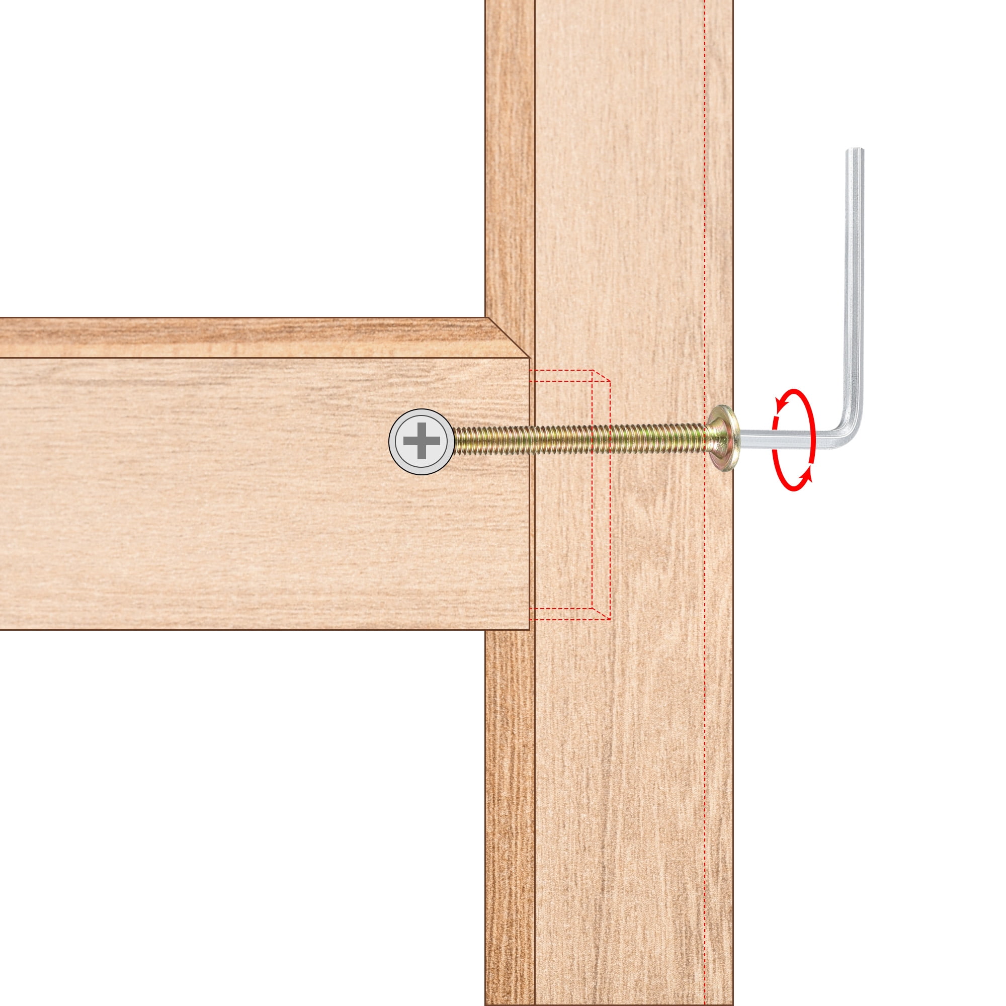 Unique Bargains Metric Furniture Bolt Kit for Wood Chairs Cabinets Beds 100mm