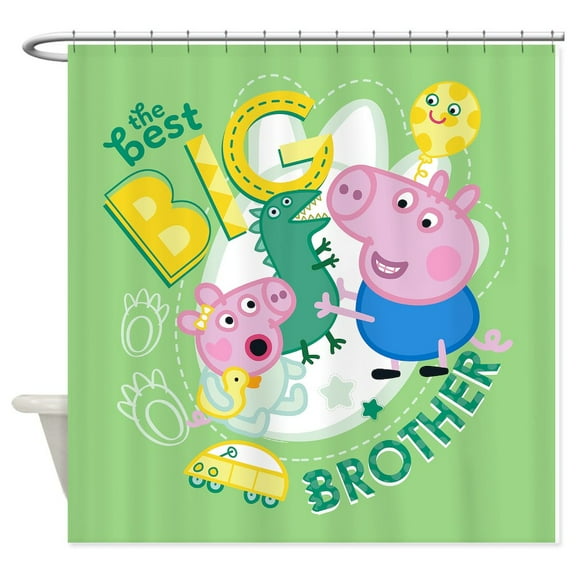 CafePress - Peppa Pig: The Best Big Brother - Unique Fabric Shower Curtain 70" x 72"